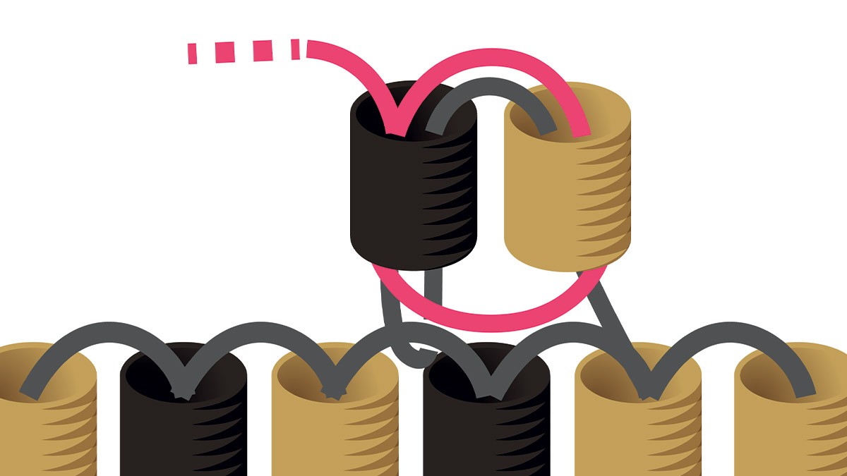 Collier perles Miyuki noir et doré en Brick Stitch : Etape 6