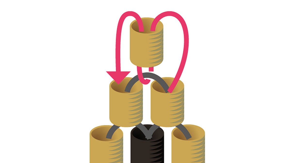 Collier perles Miyuki noir et doré en Brick Stitch : Etape 7