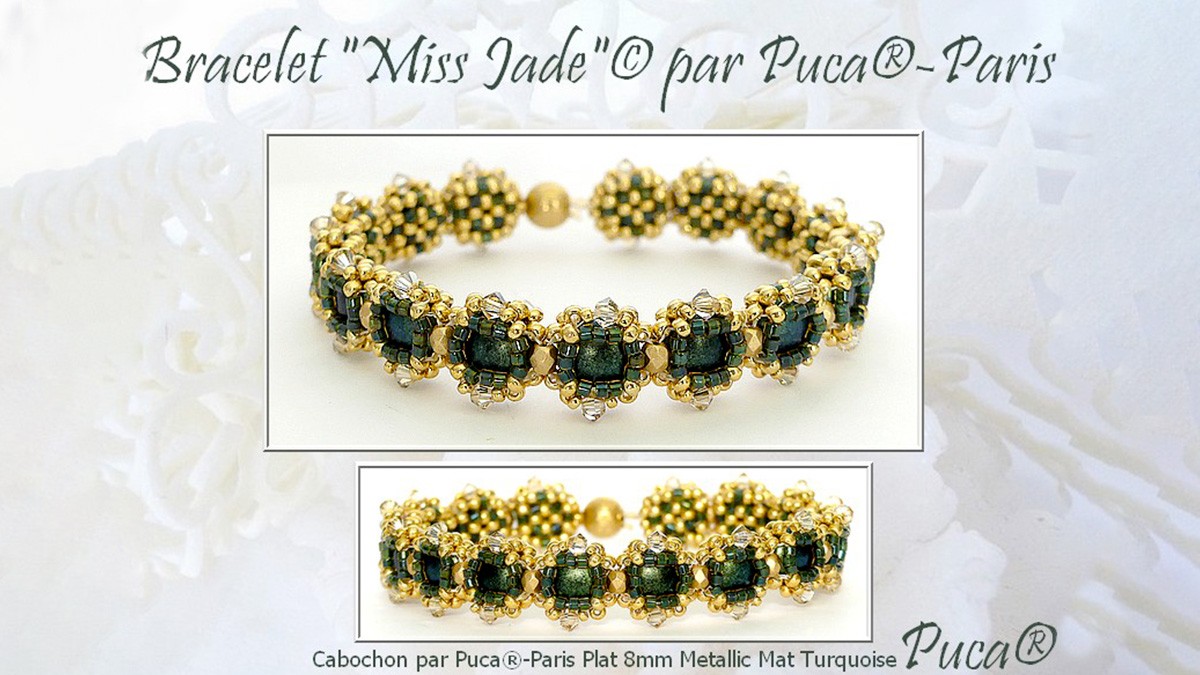 Bracelet Miss Jade avec cabochon en verre par Puca®