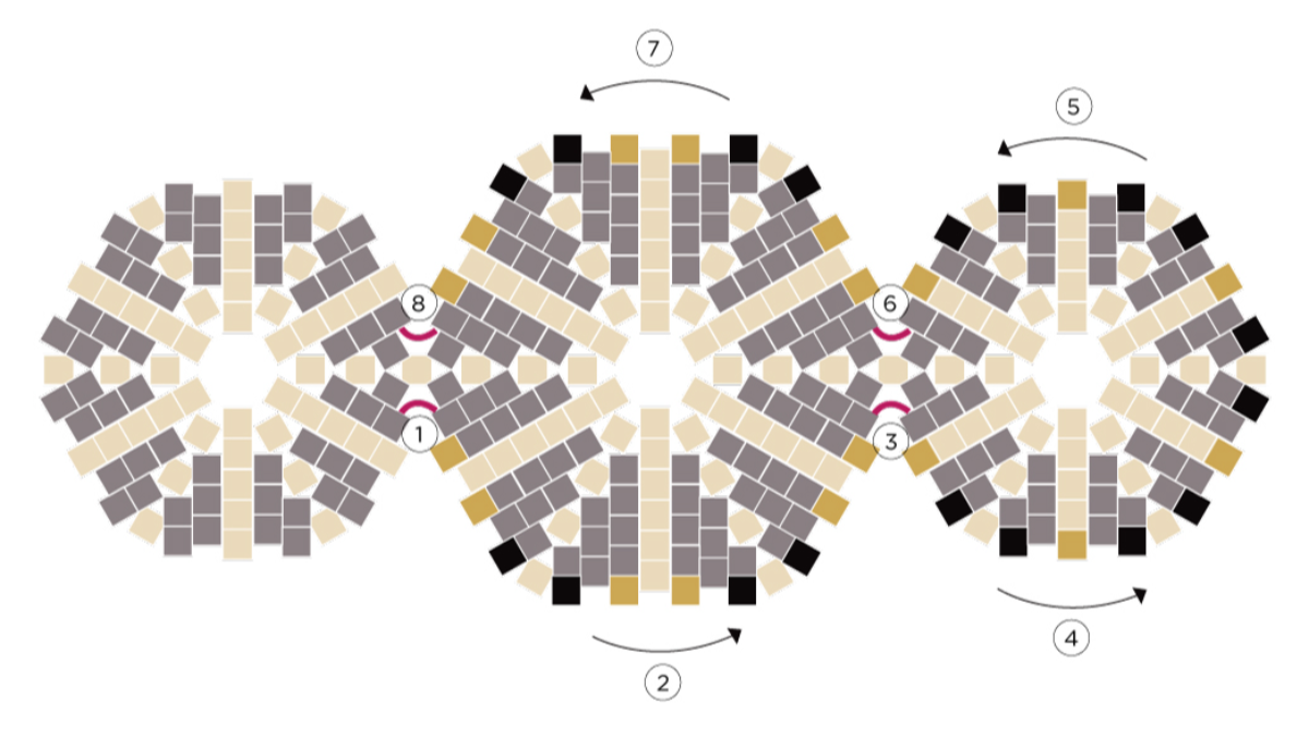 Tuto Bracelet Miyuki étoile japonaise en Peyote circulaire : Etape 3