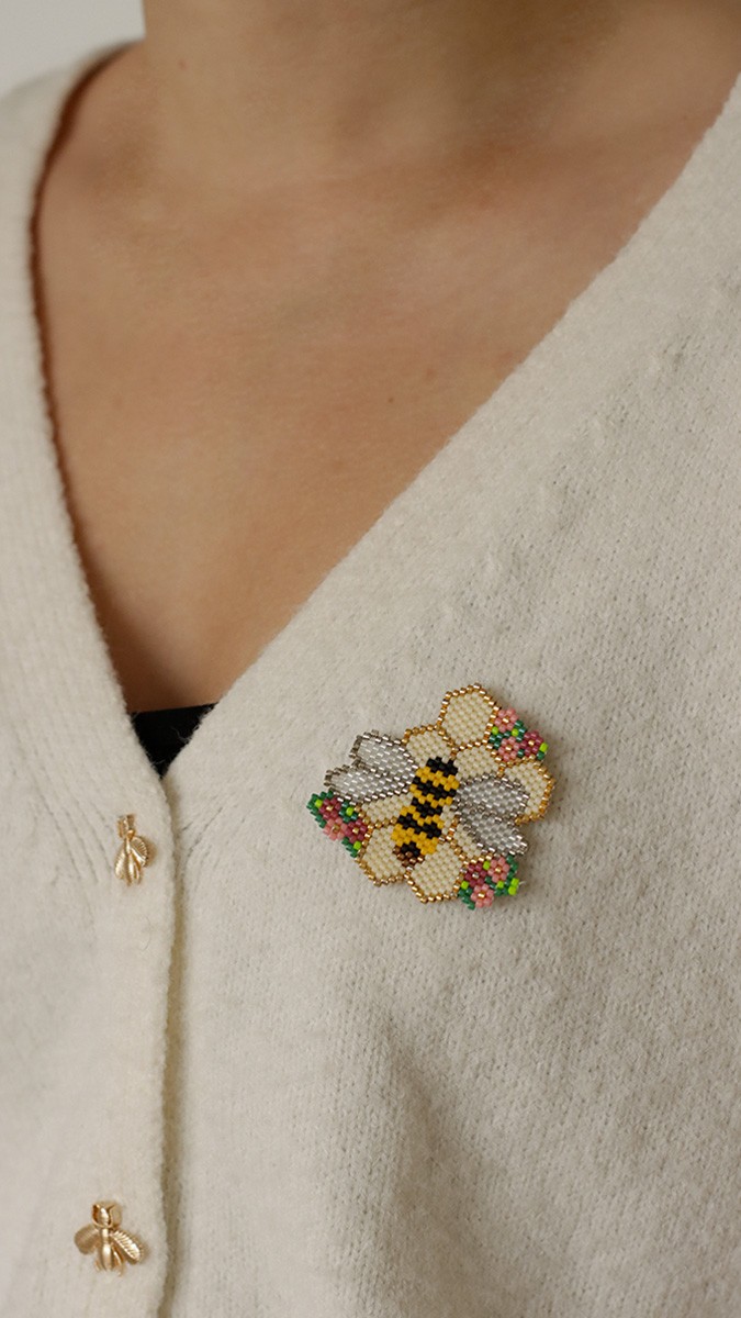 Schéma Abeille en tissage brick stitch