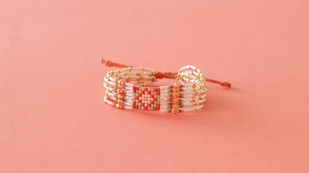 Schéma Tuto Bracelet Miyuki Multi-fils perlés au métier à tisser