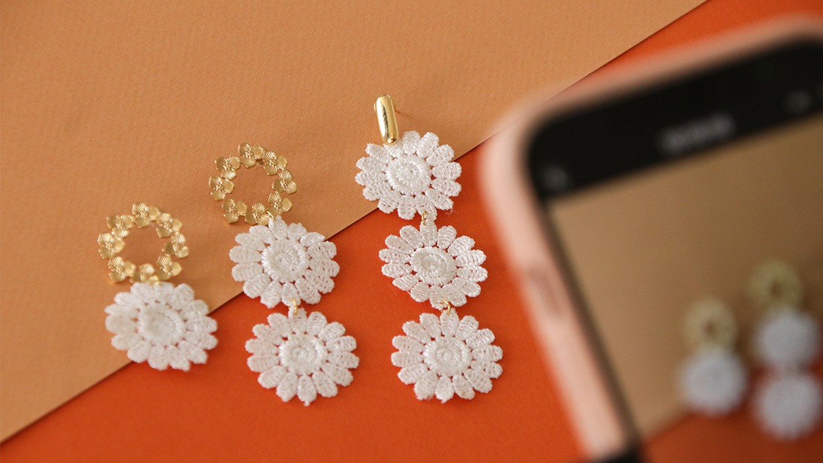 Boucles d'oreilles pendantes fleurs