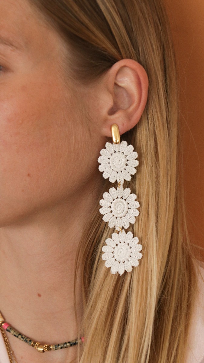 Schéma Boucles d'oreilles pendantes fleurs