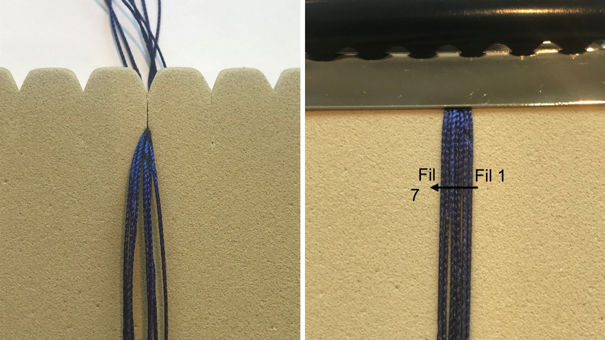 Bracelet homme en micro macramé : Etape 1 Bracelet homme en micro macramé : Etape 1