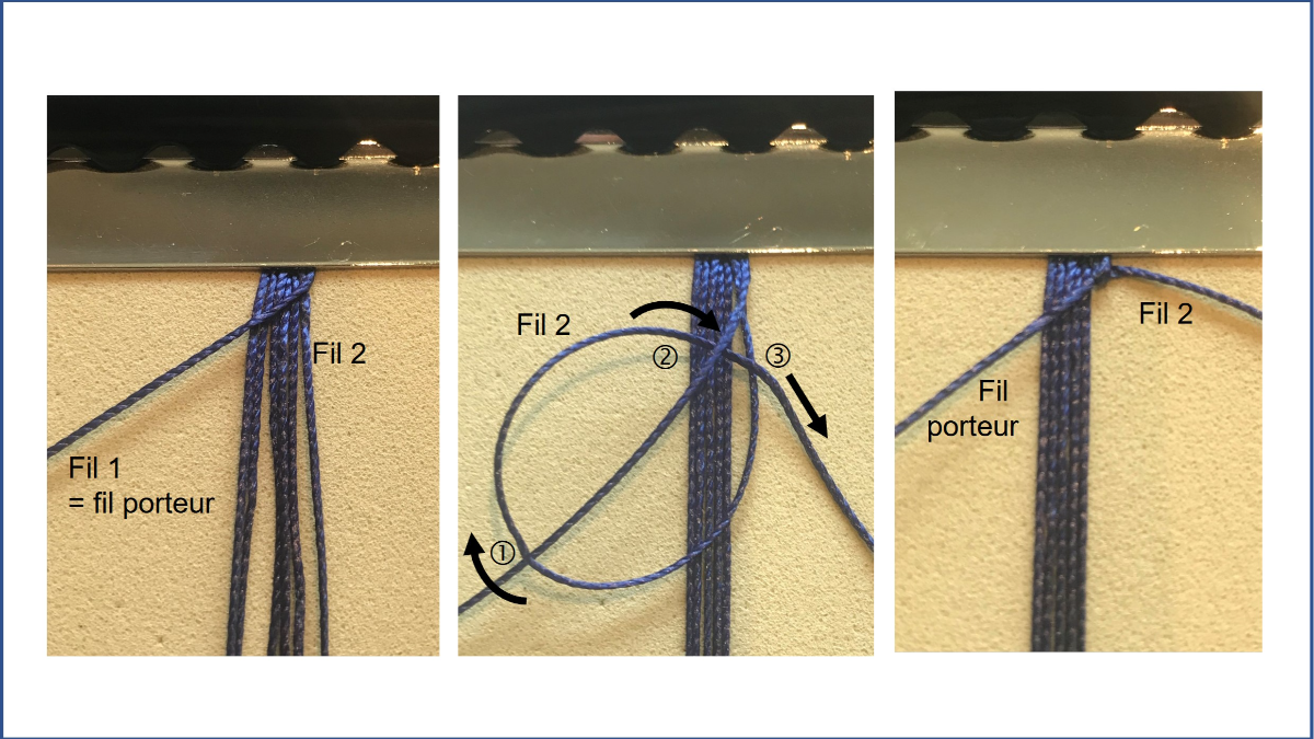 Bracelet homme en micro macramé : Etape 2 Bracelet homme en micro macramé : Etape 2