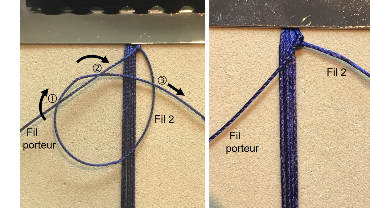 Bracelet homme en micro macramé : Etape 3 Bracelet homme en micro macramé : Etape 3