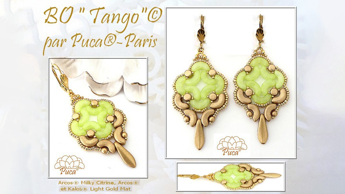 Boucles d'oreilles Tango avec perles Arcos et Kalos