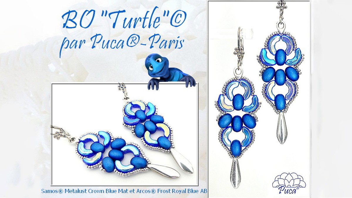 Boucles d'oreilles Turtle avec perles Samos par Puca®