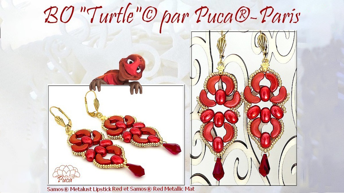Schéma Boucles d'oreilles Turtle avec perles Samos par Puca®