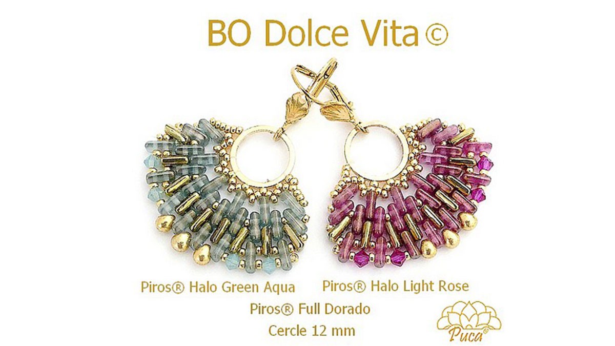 Schéma Boucles d'oreilles Dolce Vita avec perles Piros® par Puca®