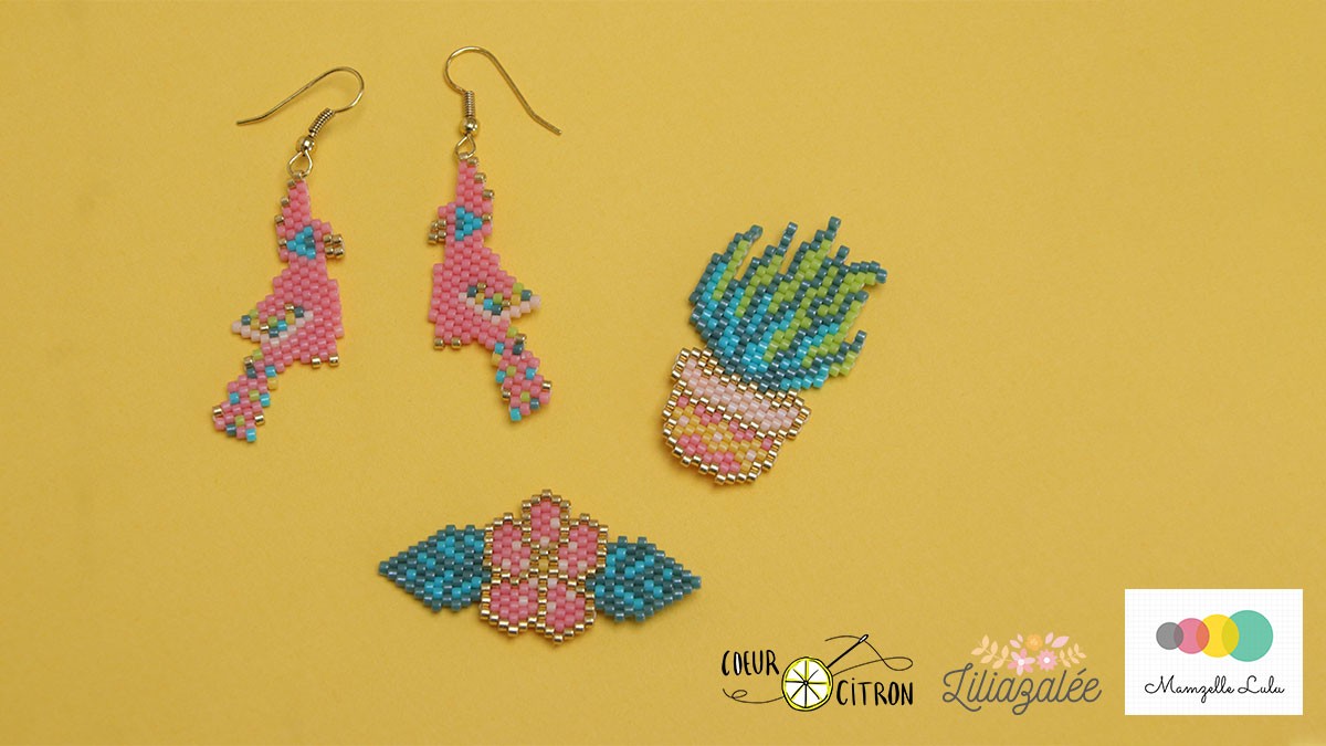 DIY tissage de perles pour l'été en brick stitch