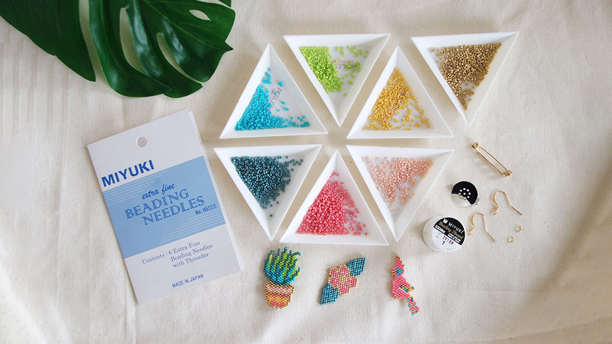 Schéma DIY tissage de perles pour l'été en brick stitch Schéma DIY tissage de perles pour l'été en brick stitch