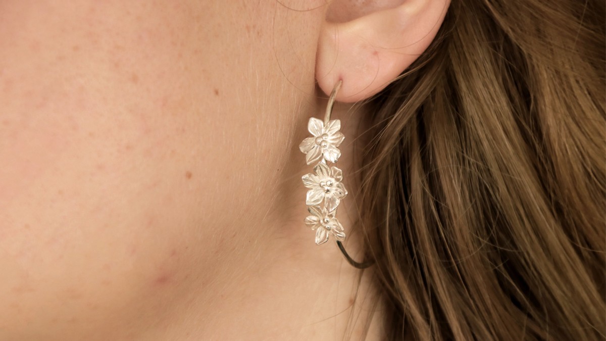 Schéma Tuto boucles d'oreilles fleurs en argent 925 - fabrication artisanale