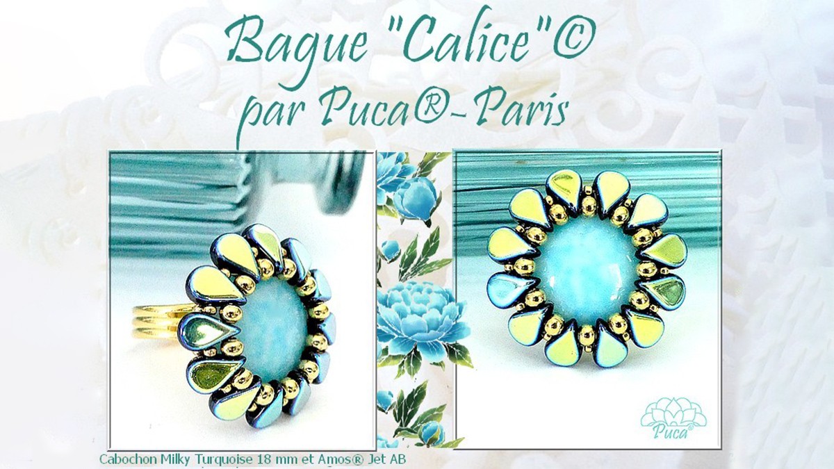 Schéma Schéma Bague Calice avec cabochon par Puca®