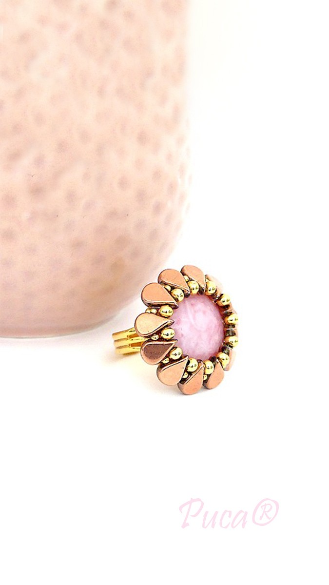 Schéma Schéma Bague Calice avec cabochon par Puca®