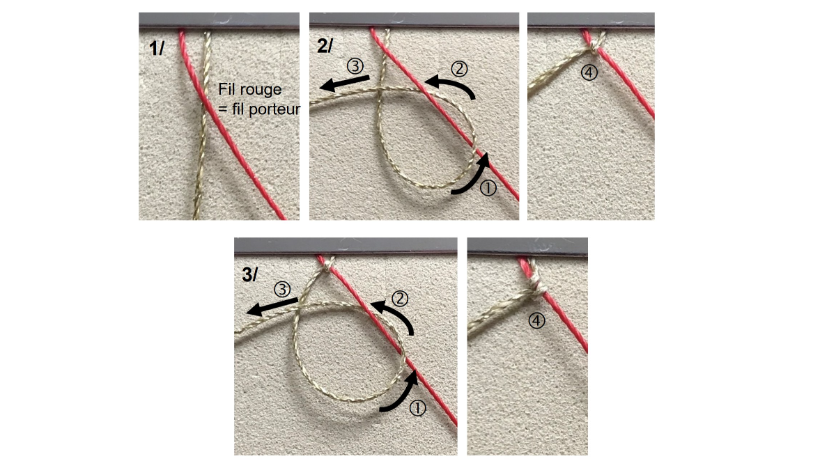 Bracelet en micro-macramé et pierres gemmes : Etape 2