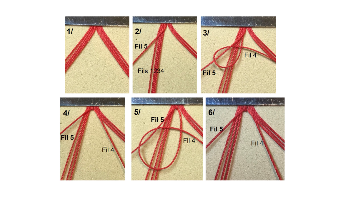 Bracelet en micro-macramé et pierres gemmes : Etape 7