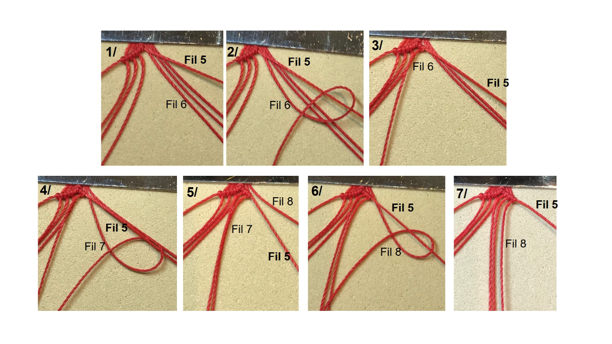 Bracelet en micro-macramé et pierres gemmes : Etape 9