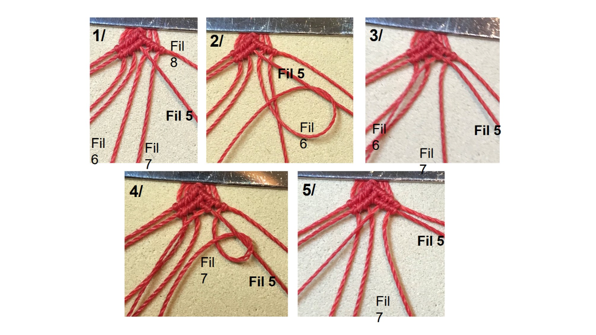 Bracelet en micro-macramé et pierres gemmes : Etape 11