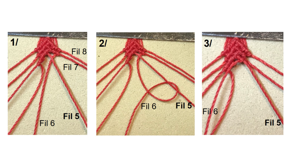 Bracelet en micro-macramé et pierres gemmes : Etape 14