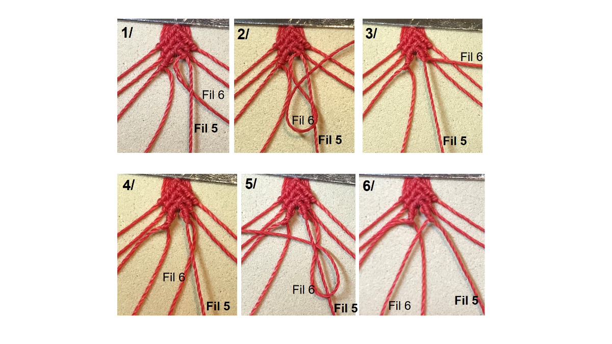 Bracelet en micro-macramé et pierres gemmes : Etape 15