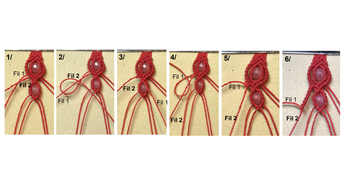 Bracelet en micro-macramé et pierres gemmes : Etape 30