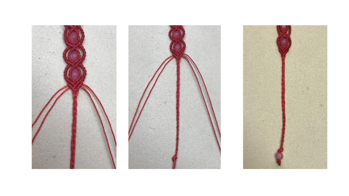 Bracelet en micro-macramé et pierres gemmes : Etape 36
