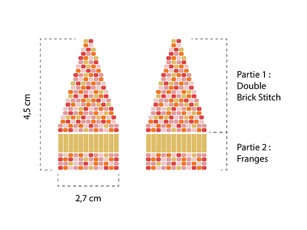 Boucles d'oreilles en double brick stitch avec perles de rocailles : Etape 1