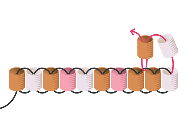Boucles d'oreilles en double brick stitch avec perles de rocailles : Etape 4