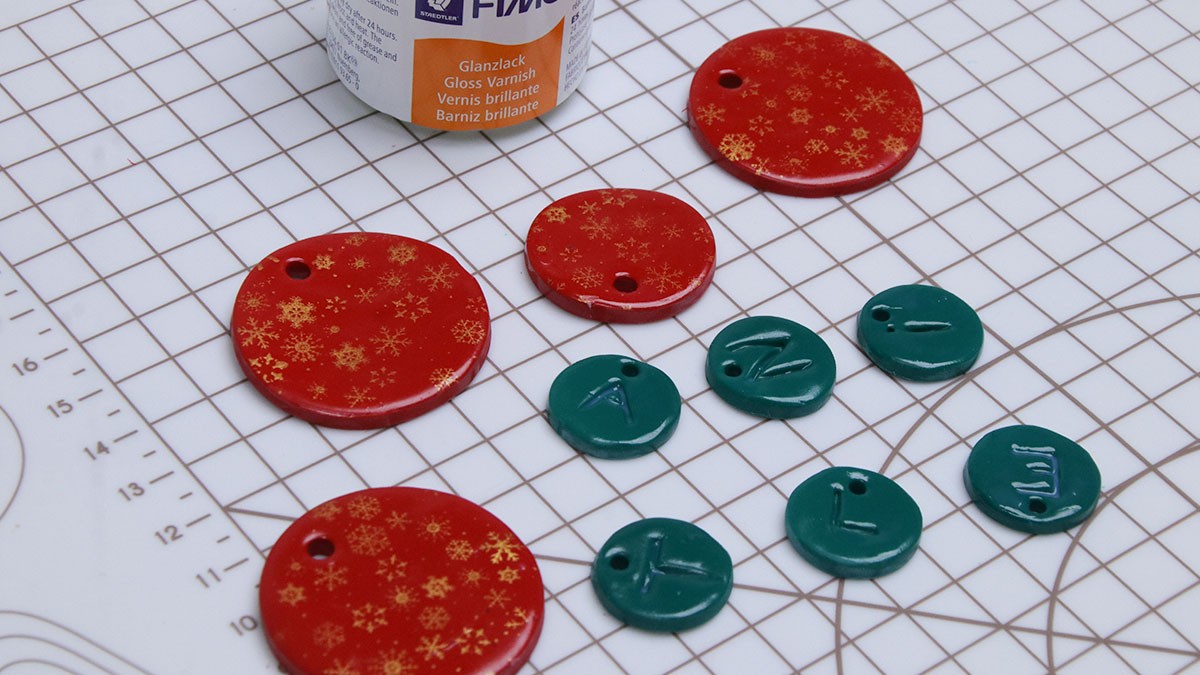 DIY Déco de Noël en pâte polymère avec silkscreen : Etape 9