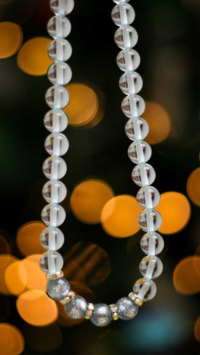 Schéma Collier de fêtes en perles Polaris pailletées et rondelles strass