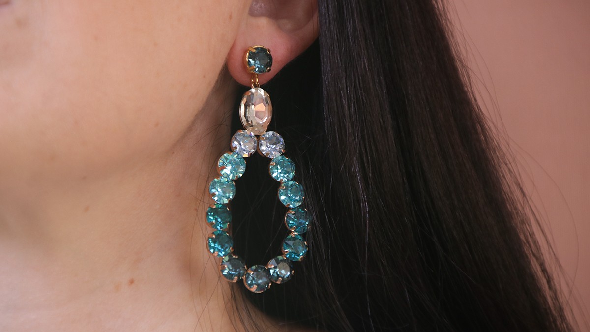 Schéma Boucles d'oreilles pendantes en cristaux Aurora
