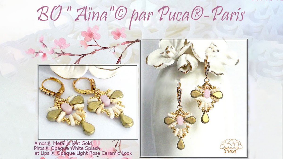 Boucles d'oreilles Aïna avec perles Amos par Puca® Boucles d'oreilles Aïna avec perles Amos par Puca®