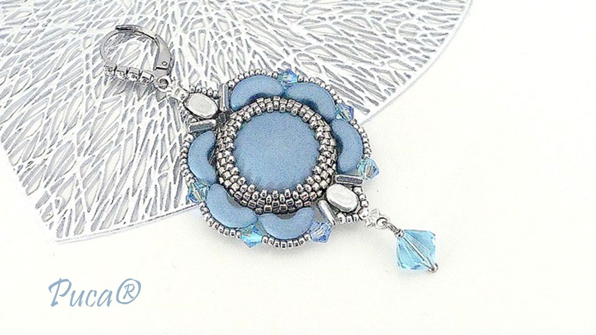 Schéma Boucles d'oreilles Noélia avec cabochon par Puca® Schéma Boucles d'oreilles Noélia avec cabochon par Puca®