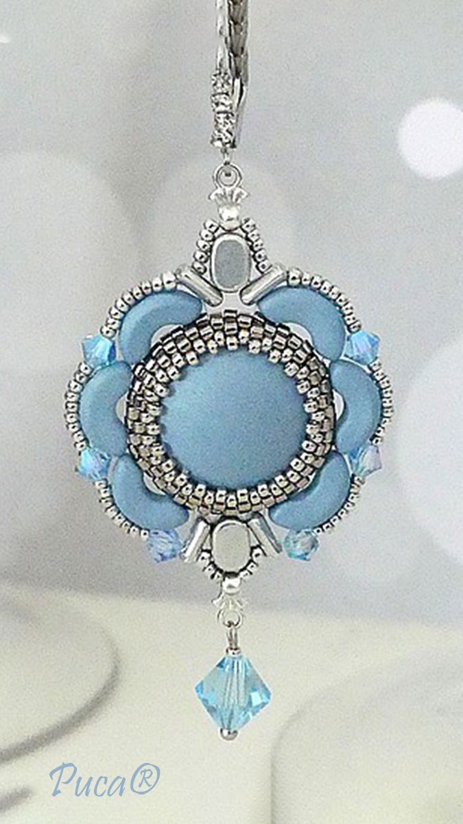 Schéma Boucles d'oreilles Noélia avec cabochon par Puca® Schéma Boucles d'oreilles Noélia avec cabochon par Puca®