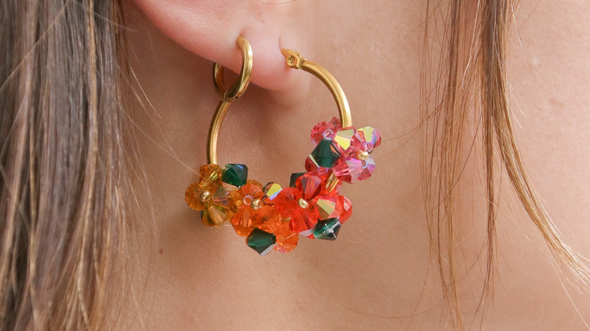 Schéma Créoles fleurs DIY en perles toupies