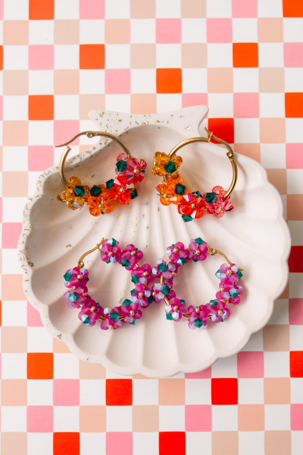 Schéma Créoles fleurs DIY en perles toupies