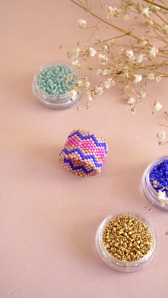 Schéma Grille de tissage Bague Miyuki en Peyote circulaire Schéma Grille de tissage Bague Miyuki en Peyote circulaire