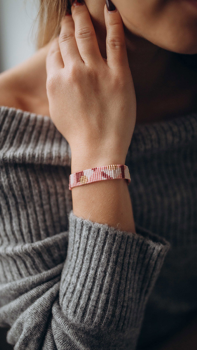 Bracelet perles Miyuki débutant au métier à tisser