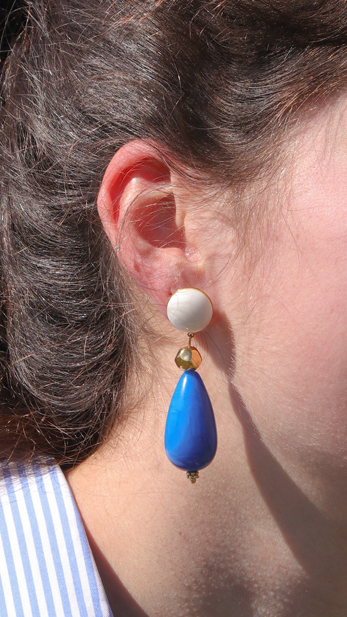 Schéma Boucles d'oreilles avec perles poire en résine Schéma Boucles d'oreilles avec perles poire en résine