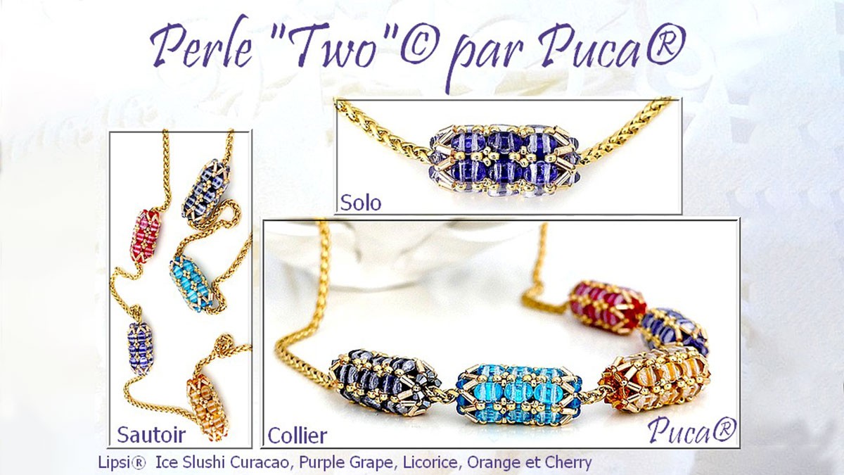 Perle Two avec perles Lipsi par Puca® Perle Two avec perles Lipsi par Puca®