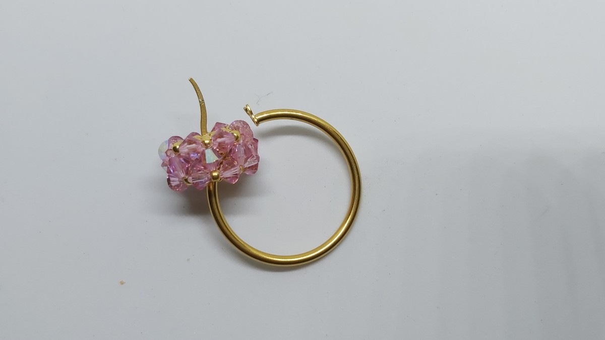 Tutoriel boucles d'oreilles créoles avec tambour en perles : Etape 9