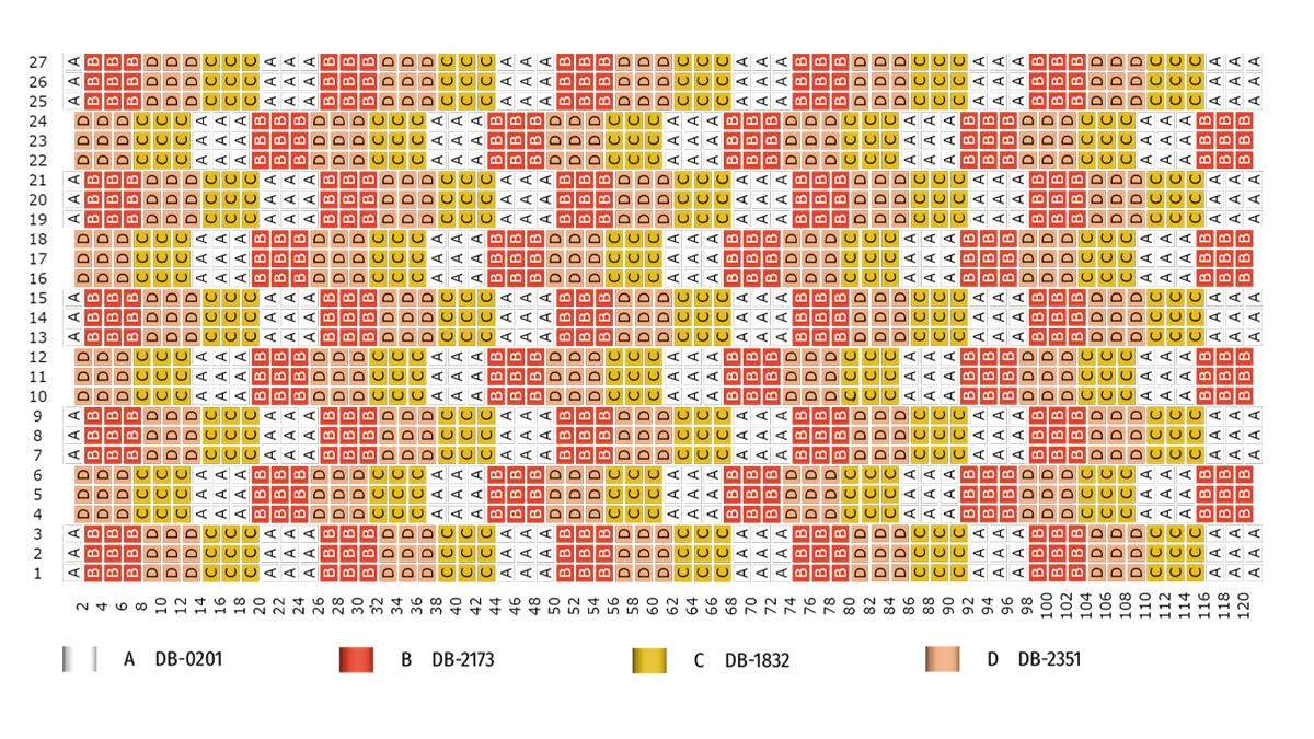 Schéma Bracelet Miyuki à carreaux triple Peyote avec fermoir en perles