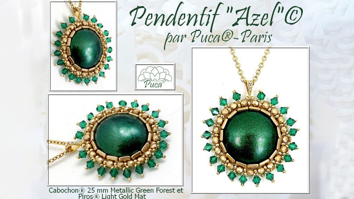 Schéma Pendentif Azel avec cabochon par Puca®