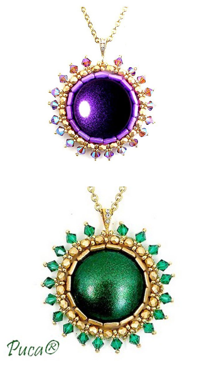 Schéma Pendentif Azel avec cabochon par Puca®