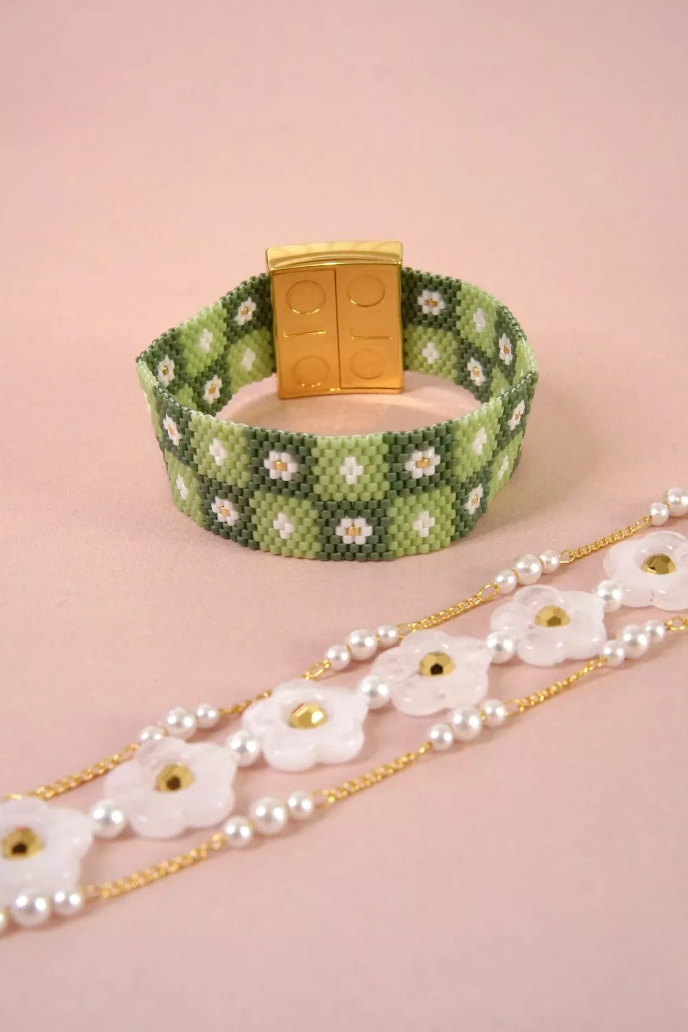 Bracelet Miyuki tissage Peyote Pair avec fermoir Hiilos