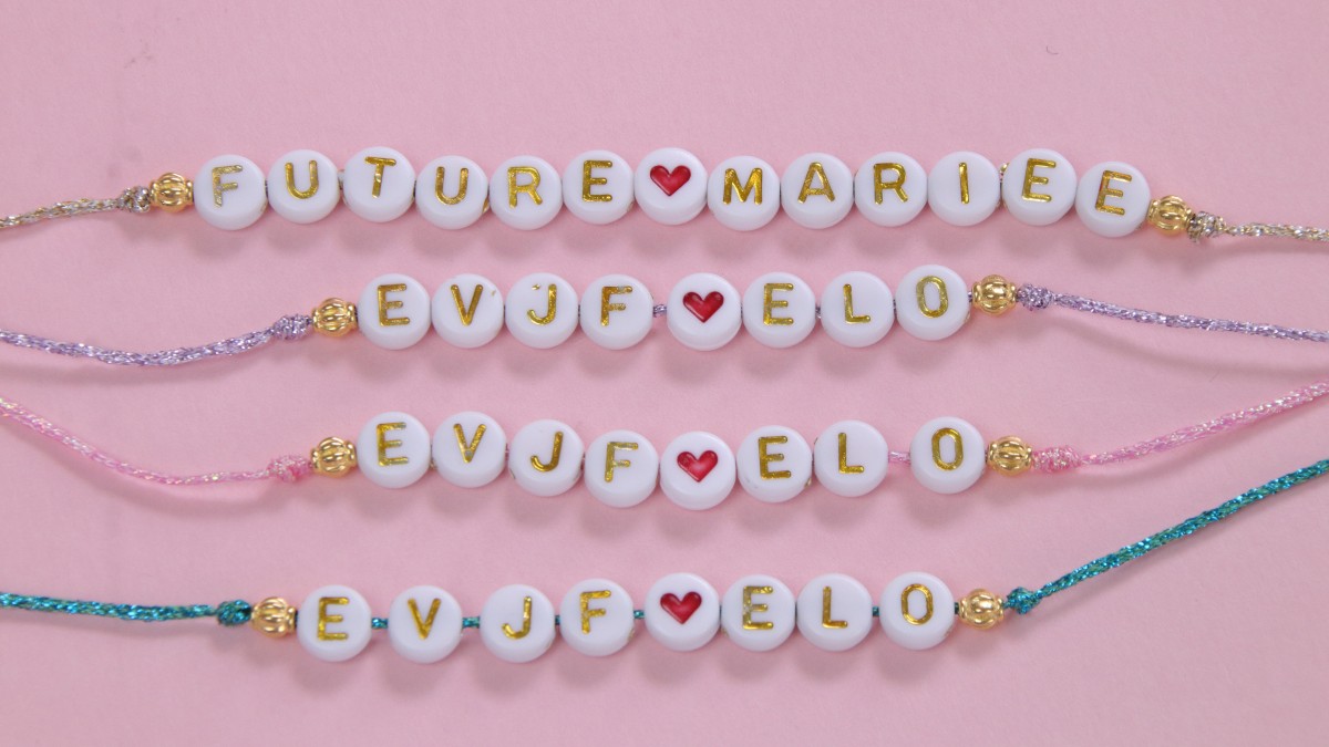 Bracelets EVJF avec fil métallisé et perles lettres : Etape 5