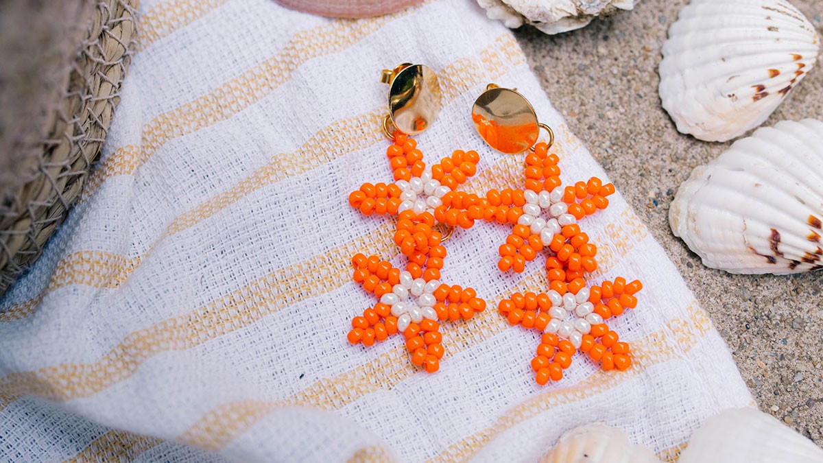 Schéma Boucles d'oreilles pendantes en étoile de mer