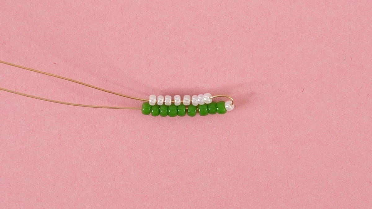 Collier breloque pastèque en perles : Etape 1